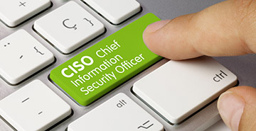 A keyboard key labeled CISO Chief Information Security Officer.